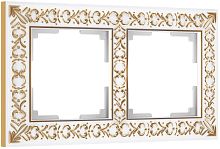 Рамка универсальная Werkel Antik 2-м. металл белое золото картинка